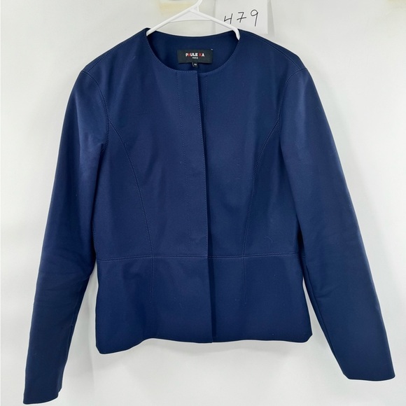 Paule Ka blue black suit separate jacket size 6 M euro 42